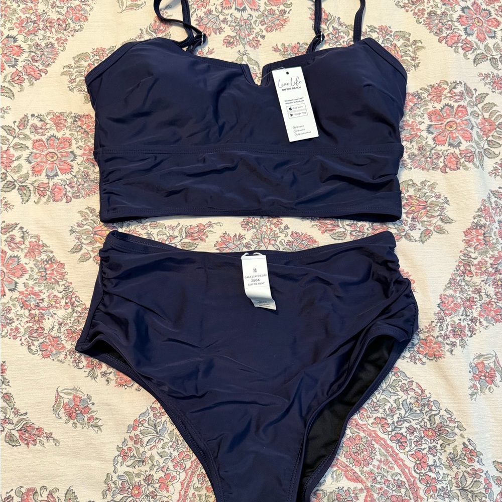 Cupshe Deep Blue Bikini Set